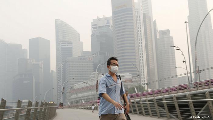 Singapur Dunst nach Waldbränden